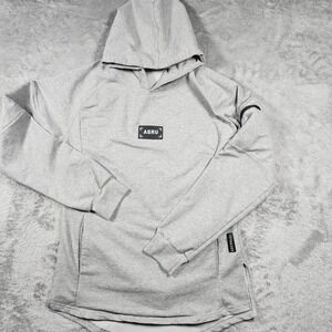 ASRV Sportswear Hoodie Mens Large Gray Pullover Zip Pocket Athletic Gym Training